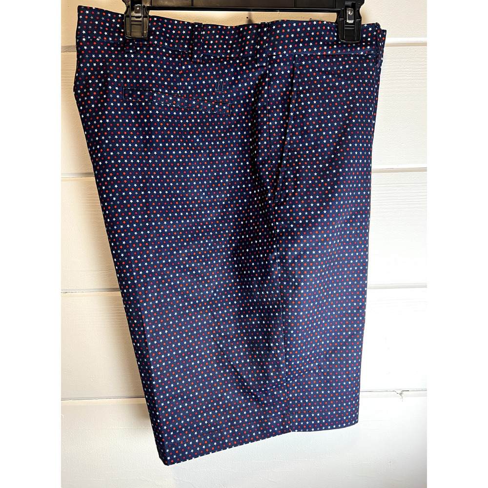 Walter Hagen Mens 40 Golf Shorts Navy Red‎ White Dot Print Performance Polyester
